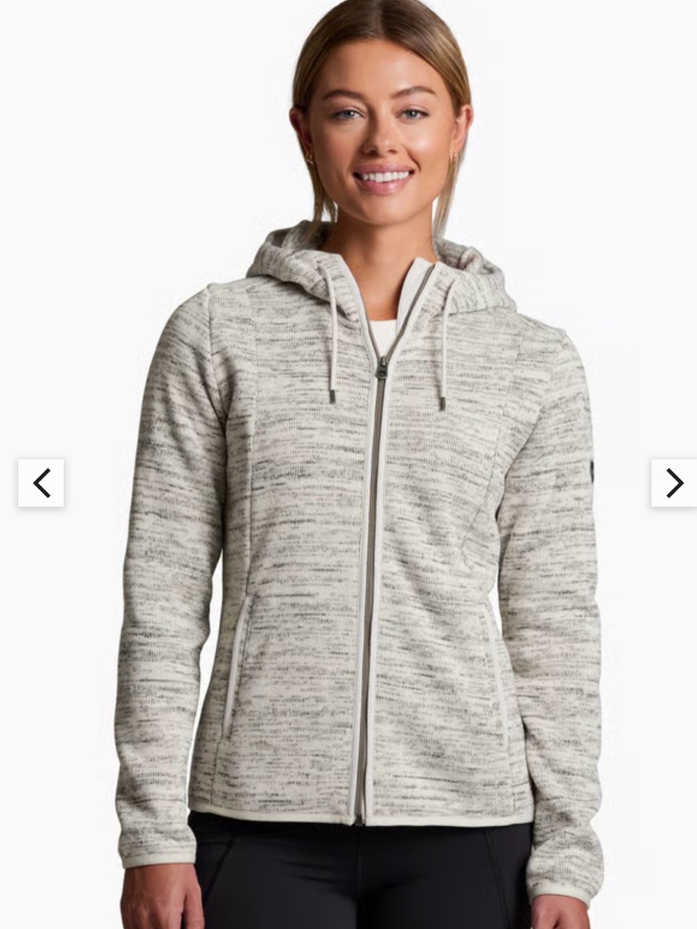 Kuhl Heathered Cream Zip-Up Hooded Jacket